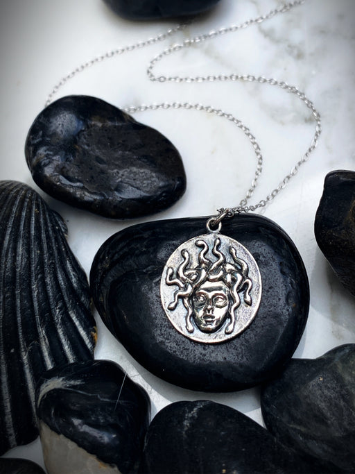 Medusa Medallion Necklace | Sterling Silver Gold Vermeil Bronze Chain Pendant | Light Years