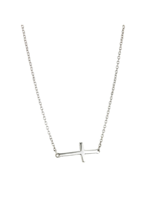 Sideways Cross Necklace | Sterling Silver Chain | Light Years Jewelry