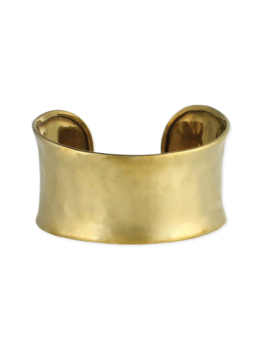 Wide Hammered Cuff Bracelet | Silver Gold Plated | Light Years Jewelry