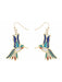 Enamel Hummingbird Earrings | Fashion Gold Statement Dangles | Light Years