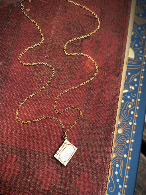 Bronze Book Necklace | Gold Vermeil Bronze Chain Charm Pendant | Light Years