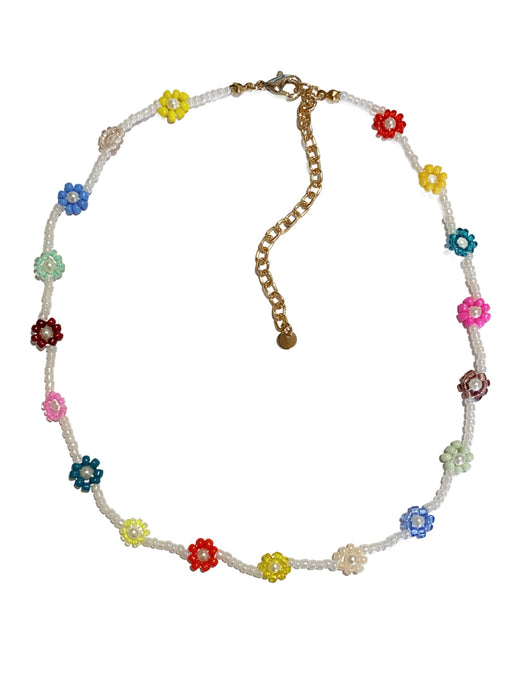 Pearly Daisy Beaded Choker Necklace | Light Years Jewelry