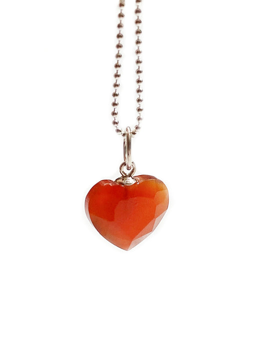 Carnelian Heart Necklace | Sterling Silver Pendant | Light Years Jewelry