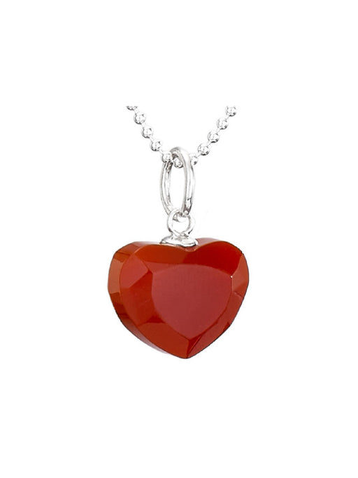 Carnelian Heart Necklace | Sterling Silver Pendant | Light Years Jewelry