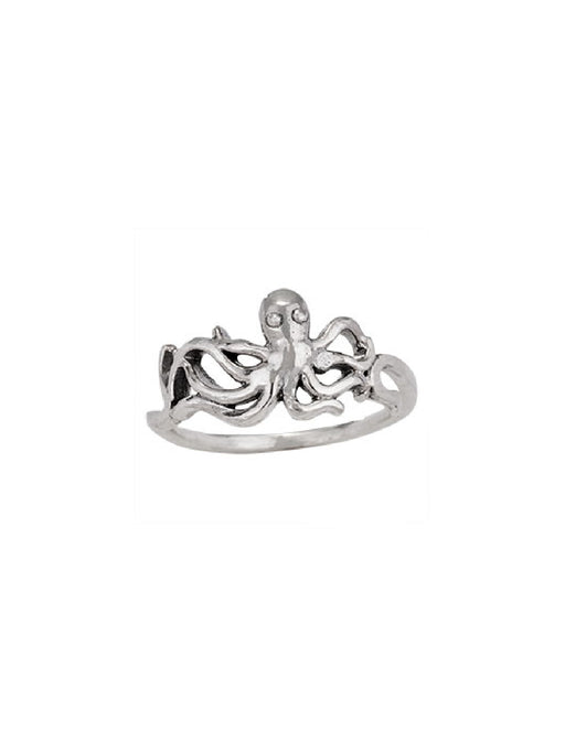 Swimming Octopus Ring | Sterling Silver Size 6 7 8 9 | Light Years Jewelry