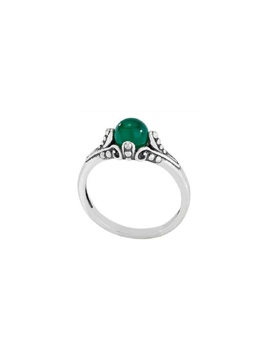 Green Onyx Sphere Ring | Sterling Silver Size 6 7 8 9 | Light Years Jewelry