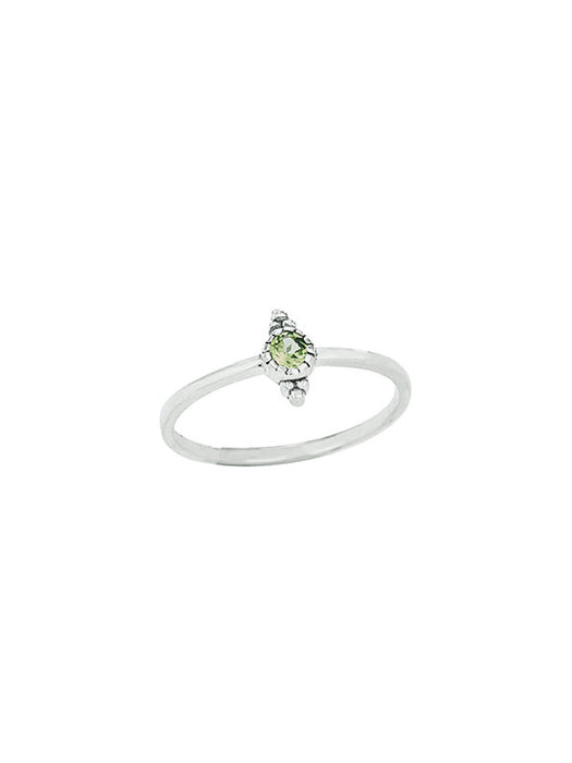 Petite Pointed Peridot Ring | Sterling Silver Size 6 7 8 9 | Light Years Jewelry