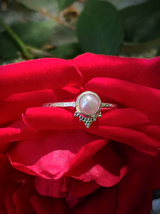 Pearl Crown Ring | Sterling Silver Size 6 7 8 9 | Light Years Jewelry