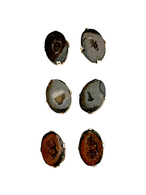 Geode Crystal Posts | Sterling Silver Stud Earrings | Light Years Jewelry