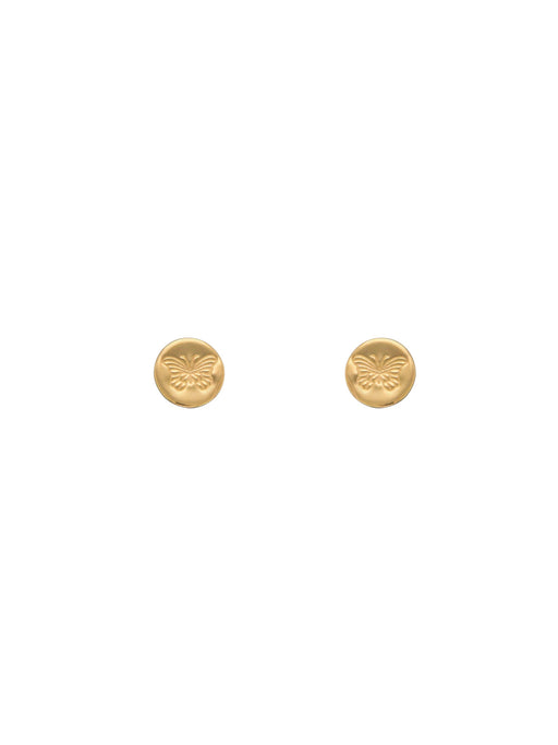 Butterfly Stamped Disc Posts | 14kt Gold Filled Studs Earrings | Light Years