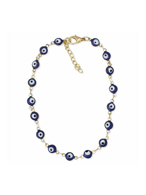 Blue Evil Eye Anklet | Gold Plated Enamel Bracelet | Light Years Jewelry
