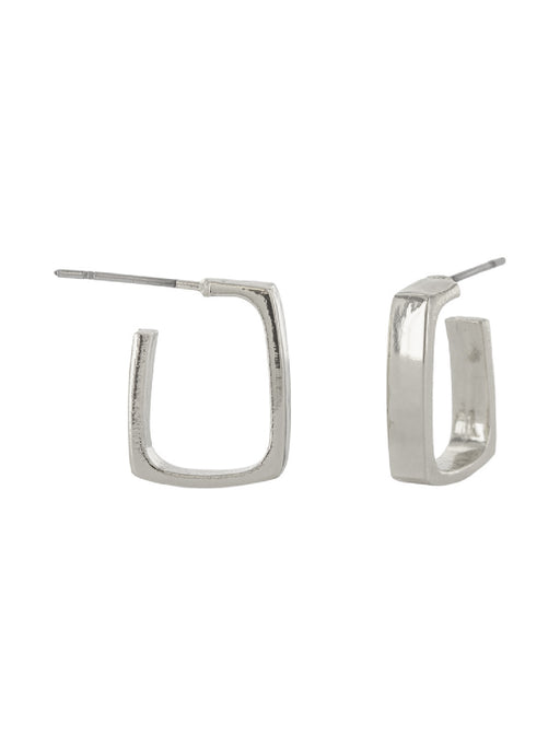 Rectangle Post Hoops | Silver Plated Earrings | Light Years Jewelry