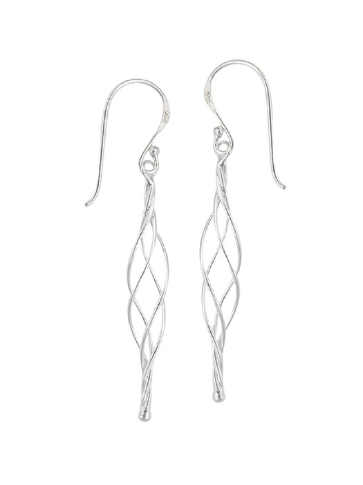 Light Twisted Cage Drop Earrings | Sterling Silver | Light Years Jewelry