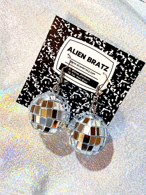 70's Disco Ball Statement Earrings | Alien Bratz | Light Years Jewelry