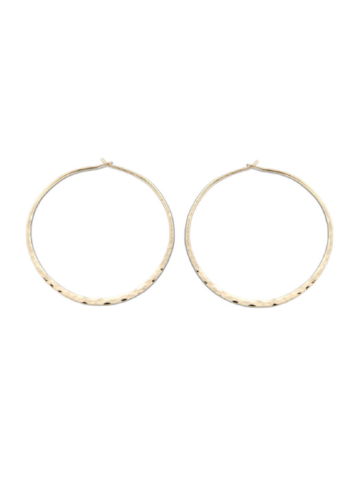 14kt Gold Filled Hammered Hoops | Handmade Earrings | Light Years Jewelry