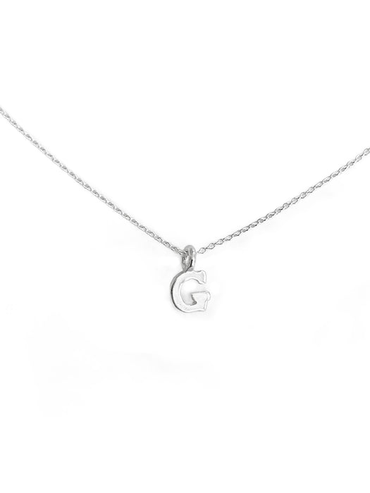 Sterling Silver Initial Necklace | Block Letter Pendant | Light Years