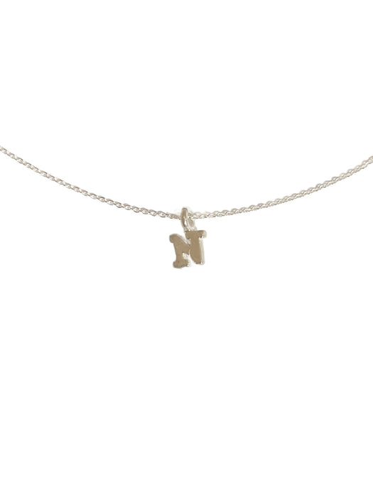 Sterling Silver Initial Necklace | Block Letter Pendant | Light Years