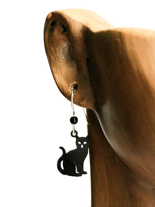 Black Cat Silhouette Dangles Earrings by Sienna Sky | Light Years Jewelry