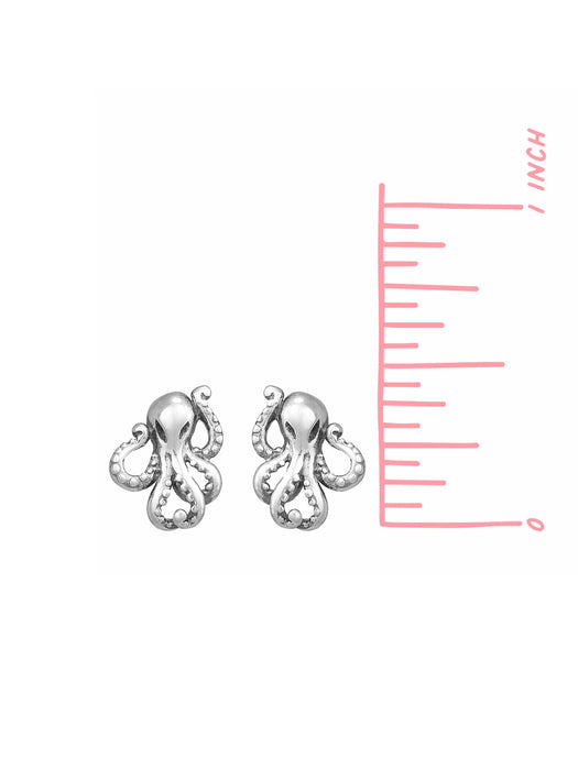 Octopus Posts by boma | Sterling Silver Studs Earrings | Light Years