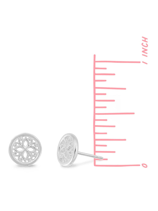 Round Filigree Posts by boma | Sterling Silver Studs Earrings | Light Years