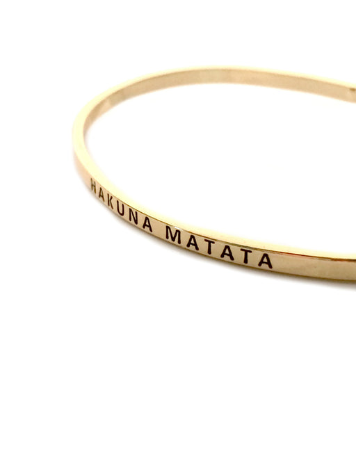 "Hakuna Matata" Quote Bracelet | Silver or Rose Gold Cuff | Light Years