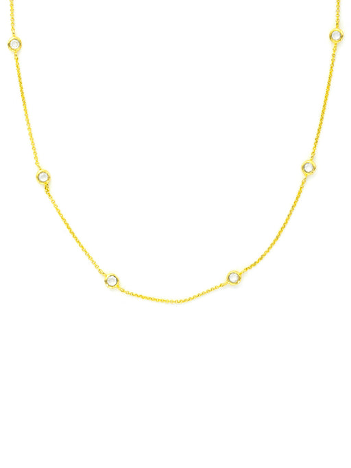 Floating CZ Necklace | Gold Silver Plated Chain | Light Years Jewelry