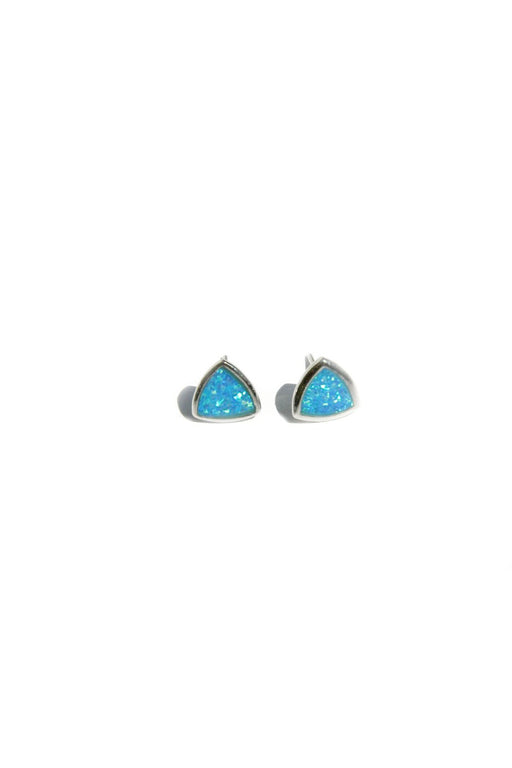 Curved Opal Triangle Posts, $14 | Sterling Silver | Light Years Jewelry