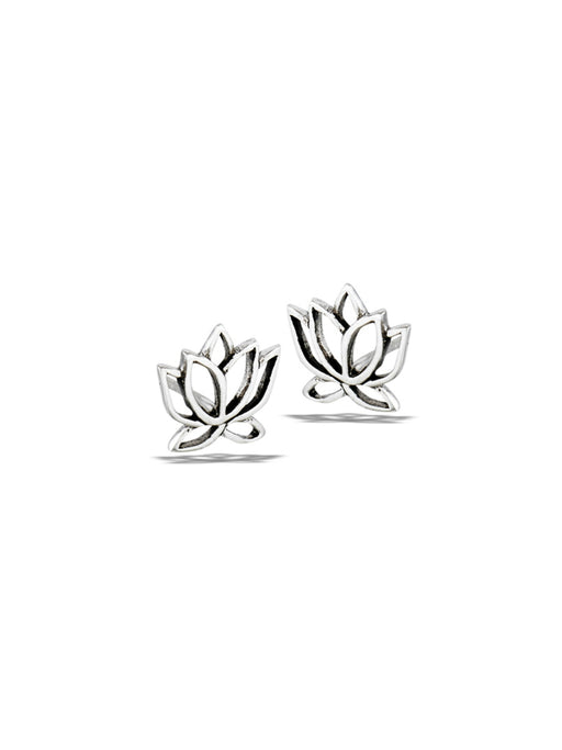 Lotus Outline Posts | Sterling Silver Studs Earrings | Light Years