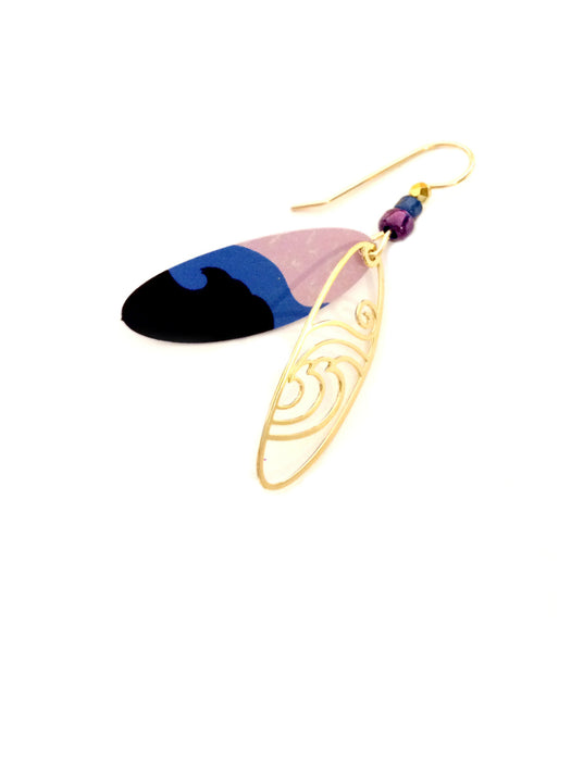 Purple Waves Earrings by Adajio | Gold Filled Dangles USA | Light Years