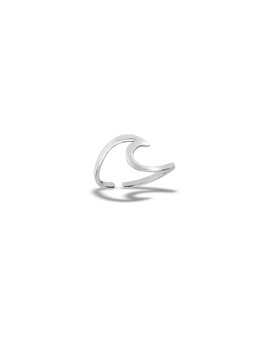 Curling Wave Toe Ring | Adjustable Sterling Silver | Light Years Jewelry
