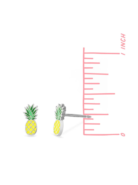 Enamel Pineapple Posts | Sterling Silver Studs Earrings | Light Years