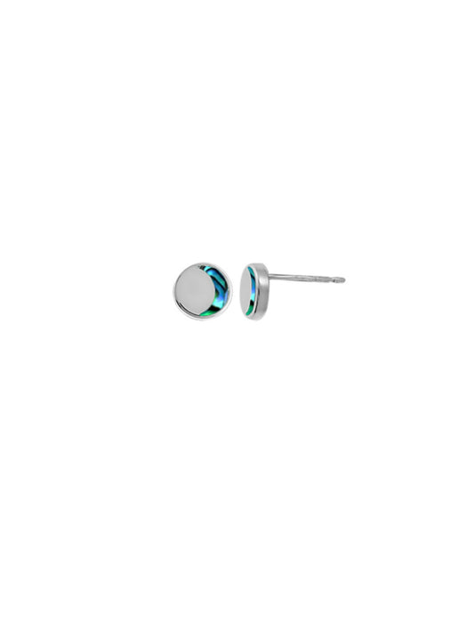 Inlay Crescent Posts | Turquoise Abalone Studs Earrings | Light Years