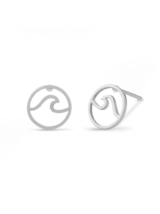 Encircled Wave Posts by boma | Sterling Silver Studs Earrings | Light Years