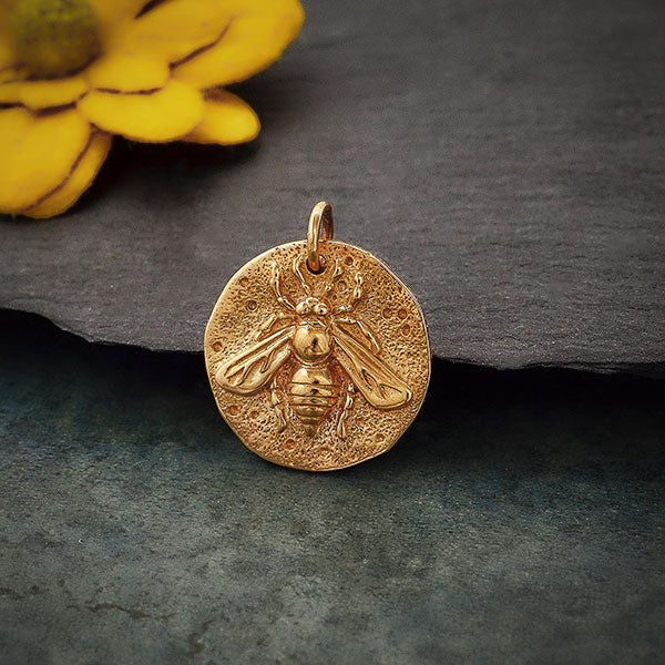 Bronze Bee Medallion Necklace