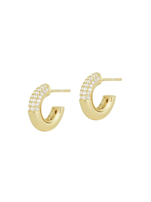 Pave CZ Post Hoops | 14k Gold Vermeil Posts Studs Earrings | Light Years