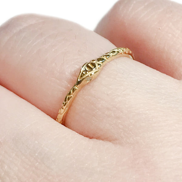 Ouroboros Snake Band Ring | Gold Vermeil Size 6 7 8 | Light Years Jewelry