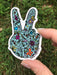 Floral Peace Sign Hand Sticker | USA Water Resistant | Light Years Gifts