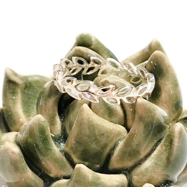Open Leaves Vine Band | Sterling Silver Ring Size 6 7 8 9 10 | Light Years