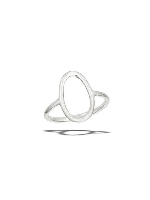 Contoured Open Oval Ring | Sterling Silver Size 6 7 8 9 10 | Light Years