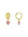 Enamel Heart Huggie Hoops | Pink | Gold Plated Earrings | Light Years