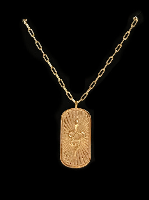 Snake Burst Medallion Necklace | Gold Plated Chain Pendant | Light Years