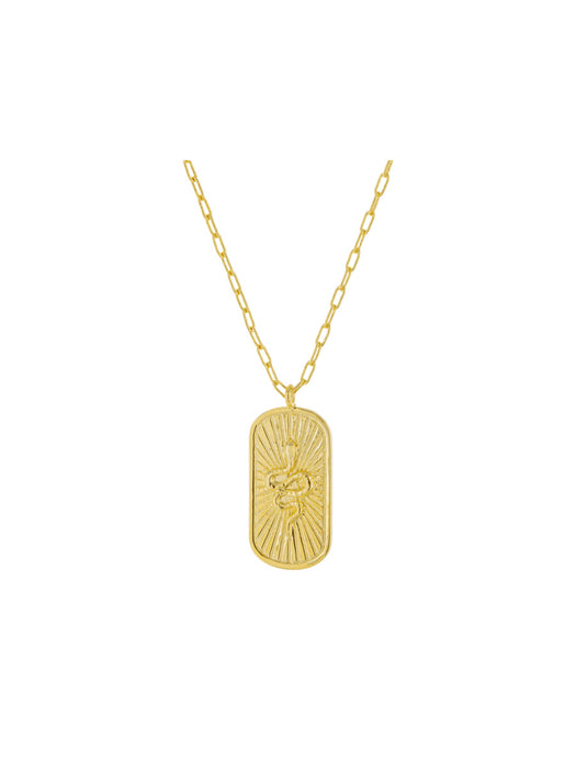 Snake Burst Medallion Necklace | Gold Plated Chain Pendant | Light Years