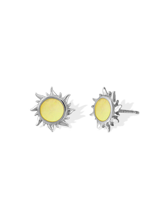 Blazing Sun Shell Inlay Posts | Mother of Pearl Studs Earrings | Light Years