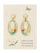 Oval Dried Flower Statement Earrings | Gold Fashion Posts | Light Years