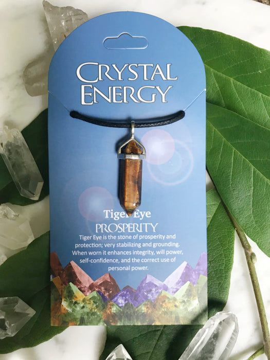 Crystal Energy Gemstone Pendants | Tiger Eye | Stone Cord Necklace | Light Years