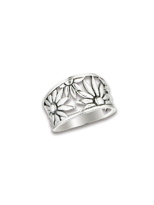 Wide Flower Cutout Ring