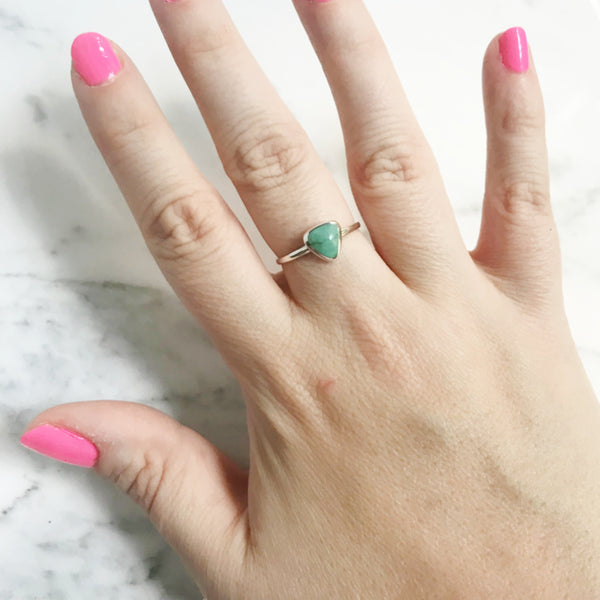 Turquoise Triangle Ring | Sterling Silver Size 6 7 8 9 10 | Light Years
