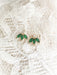 Emerald Green CZ Petal Posts | 14kt Gold Vermeil Studs Earrings | Light Years Jewelry
