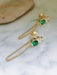 Emerald Green CZ Chain Back Posts | 14kt Gold Vermeil Ear Jacket | Light Years