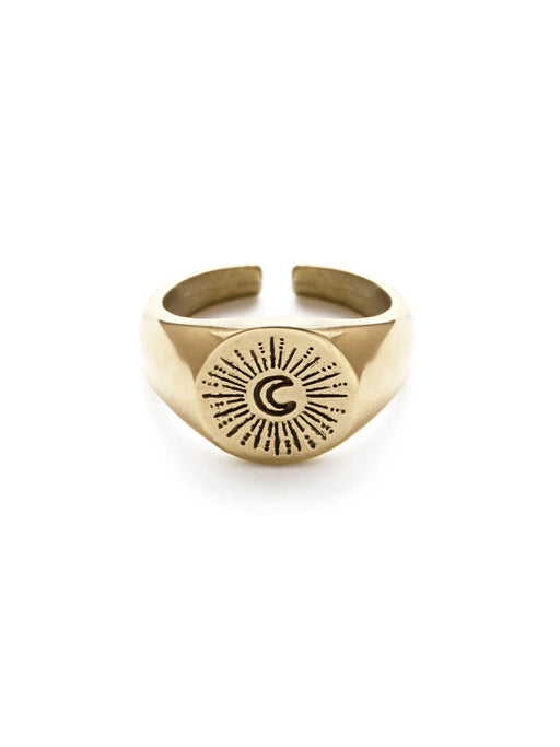 Celestial Signet Rings by Amano | Brass Adjustable Band | Light Years